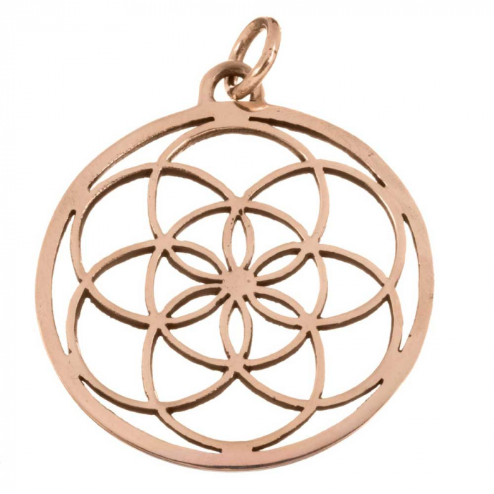 Blume des Lebens Anhänger klein Bronze Flower of Life - 35mm