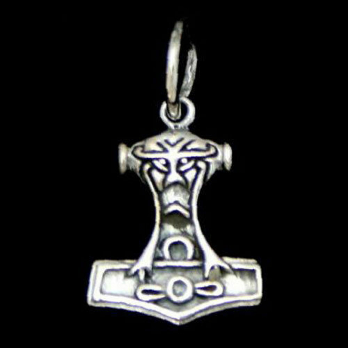 Thors Hammer klein Schmuck Anhänger 925er Silber - Thorhammer - 11x20mm inklusive Aufhängung