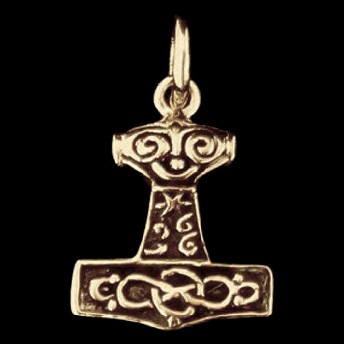 Mjölnir sehr klein Bronze Anhänger Schmuck - Thorhammer - 19x11mm