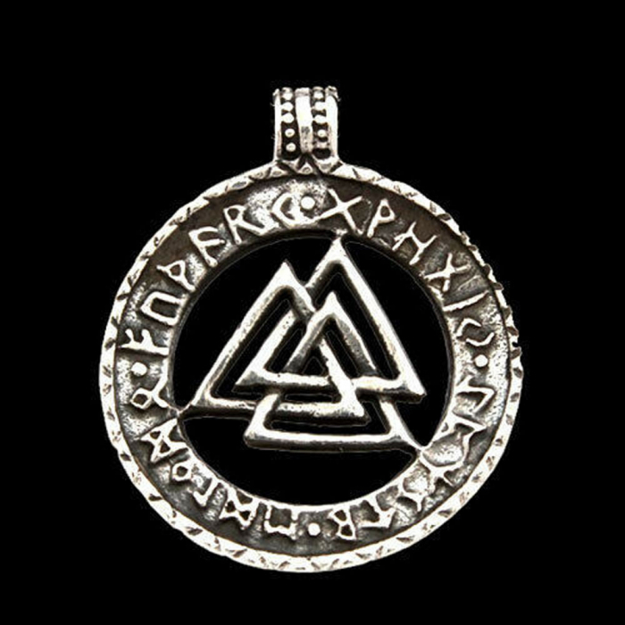 Silberanhänger Valknut Futhark 925er Silber Wikinger  Viking Schmuck - Runen , Wikinger - 26x22mm