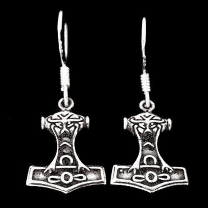 Ohrhänger, Ohrringe Thors Hammer  kleiner Wikinger Viking Schmuck 925er Silber