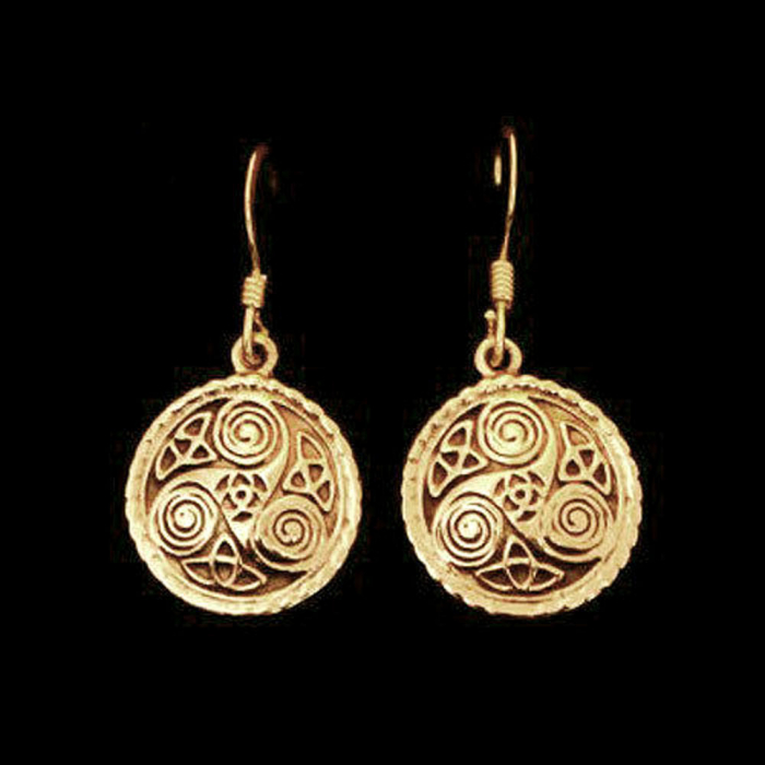 Bronzeohrringe Triskele Celtic Keltische Triskele Ohrschmuck Ohrhänger