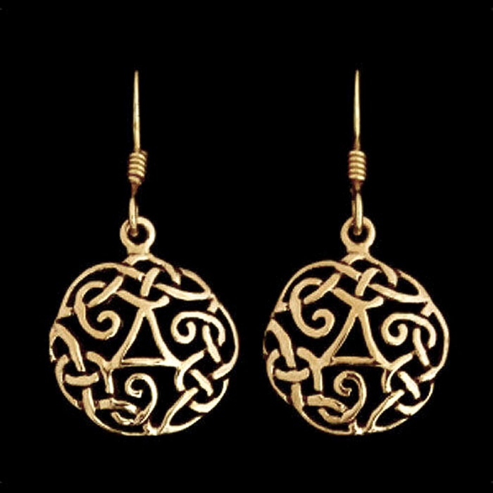 Ohrhänger, Ohrringe  Celtic Triskele Bronze Ohrschmuck