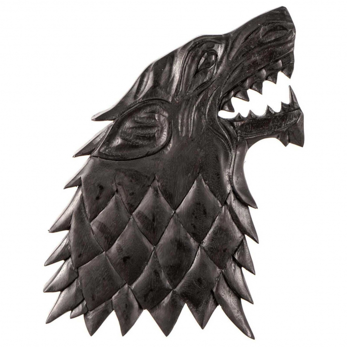 Wandschmuck Wolf Fenrir Fenris Loki Wandbild Ragnarök Wikinger Schwarz Holz