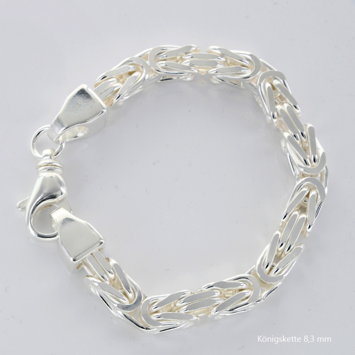 Königskette Halskette oder Armband Breite 8,3 mm - massiv 925 Sterlingsilber Auswahl