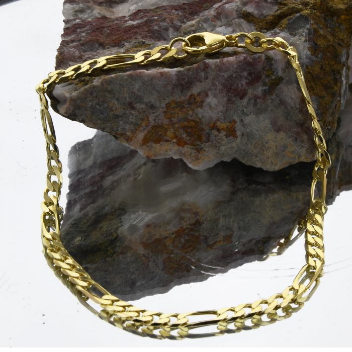 Goldkette Figarokette Länge 45cm - Breite 3,4mm - 333-8 Karat Gold