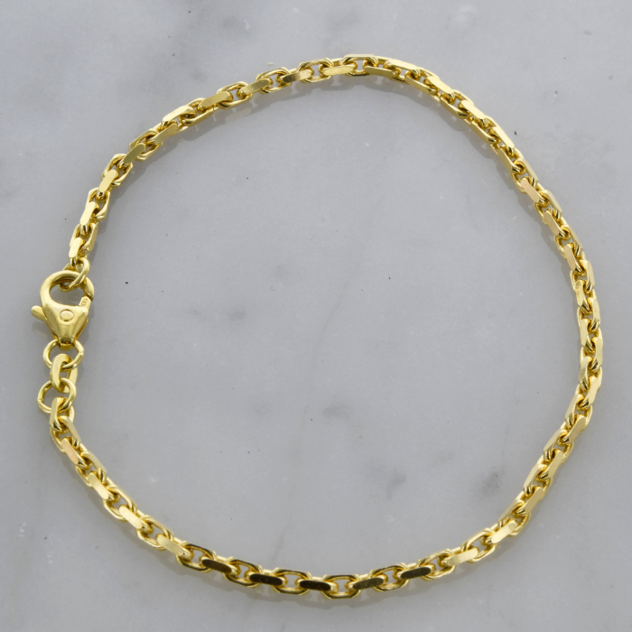 Ankerkette diamantiert Länge 21cm - Breite 3,0mm - 333-8 Karat Gold