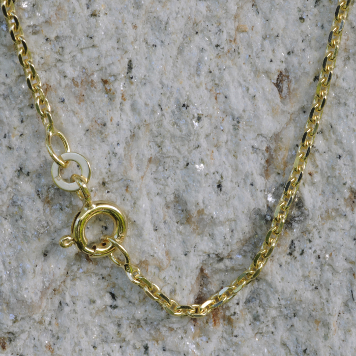 Ankerkette diamantiert Länge 60cm - Breite 1,9mm - 585-14 Karat Gold