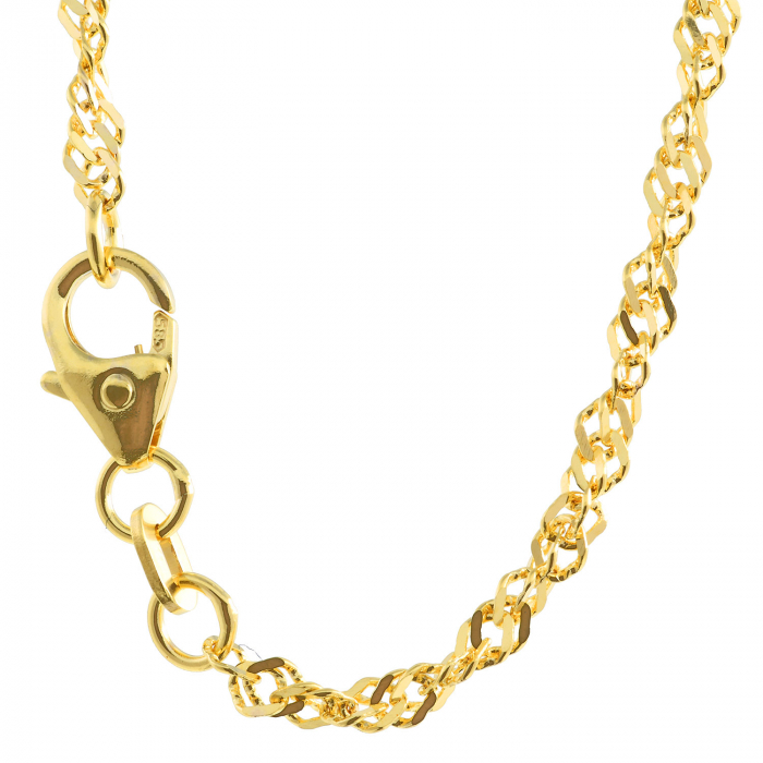 Goldkette Singapurkette Länge 50cm - Breite 2,2mm - 585-14 Karat Gold