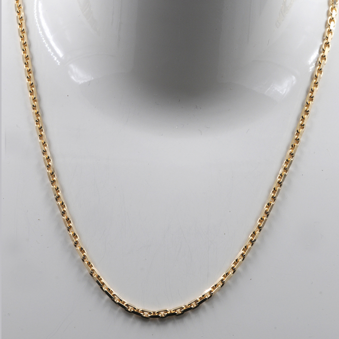 Ankerkette diamantiert Länge 45cm - Breite 2,5mm - 585-14 Karat Gold