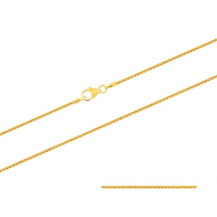 1,3 mm 750 - 18 Karat Gold Halskette Zopfkette massiv Gold hochwertige Goldkette  - Länge nach Wahl