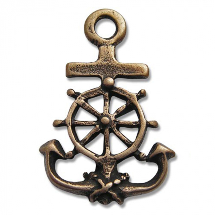 Anker Boot Schiff Steuerrad Anhänger Schmuck