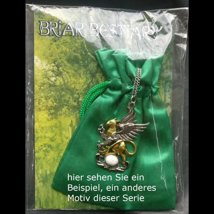 Barghest Anhänger Briar mystischer Schmuck Fabelwesen mit Kette Schmuckbeutel