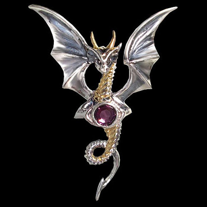 Himmlischer Drache Schmuck Anhänger 925er Silber - Drachen - 39x30mm