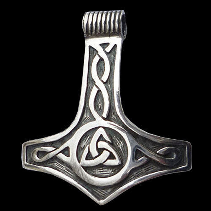 Thors Hammer Schmuck Anhänger 925er Silber - Thorhammer - 37x42 mm