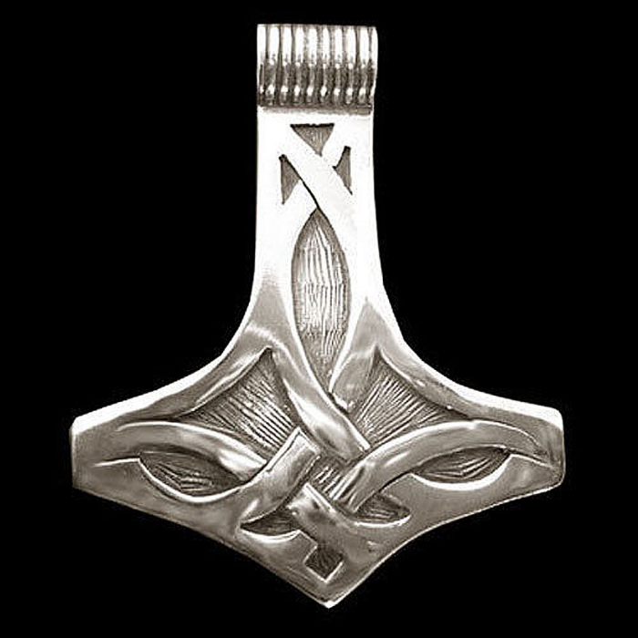 Thors Hammer Schmuck Anhänger 925er Silber - Thorhammer - 38x45 mm