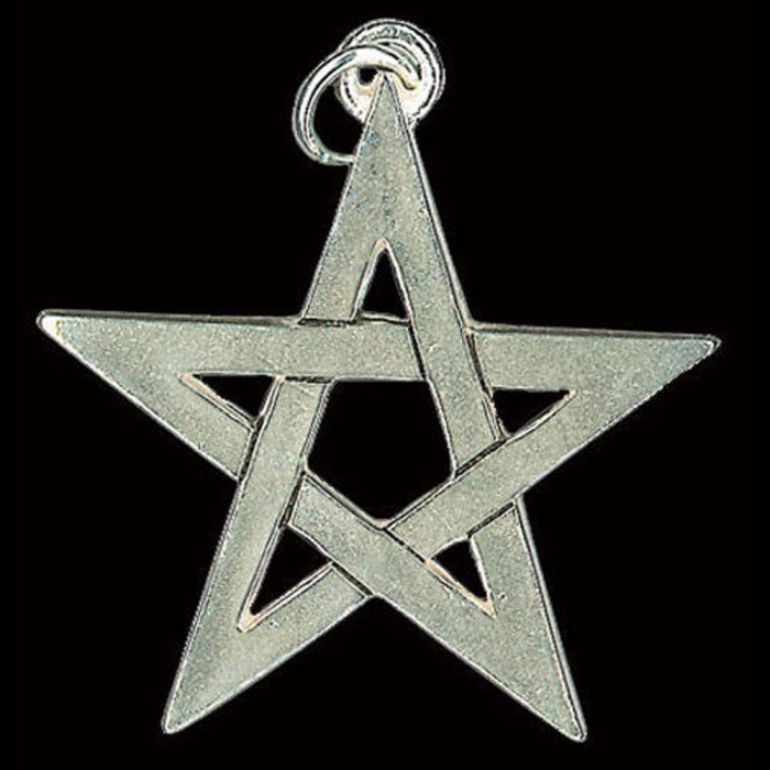 Offenes Pentagramm Schmuck Anhänger 925er Silber - Pentagramm 23x25mm + Halsband