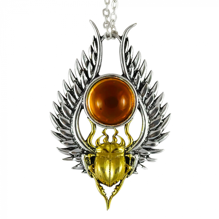 Khepri Käfer Schmuck Anhänger Magische Tiere Hexen Magier 5 x 3 cm + Kette