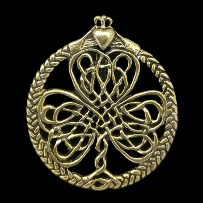 Irisches Kleeblat keltischer Knoten Claddagh Bronze Anhänger Schmuck