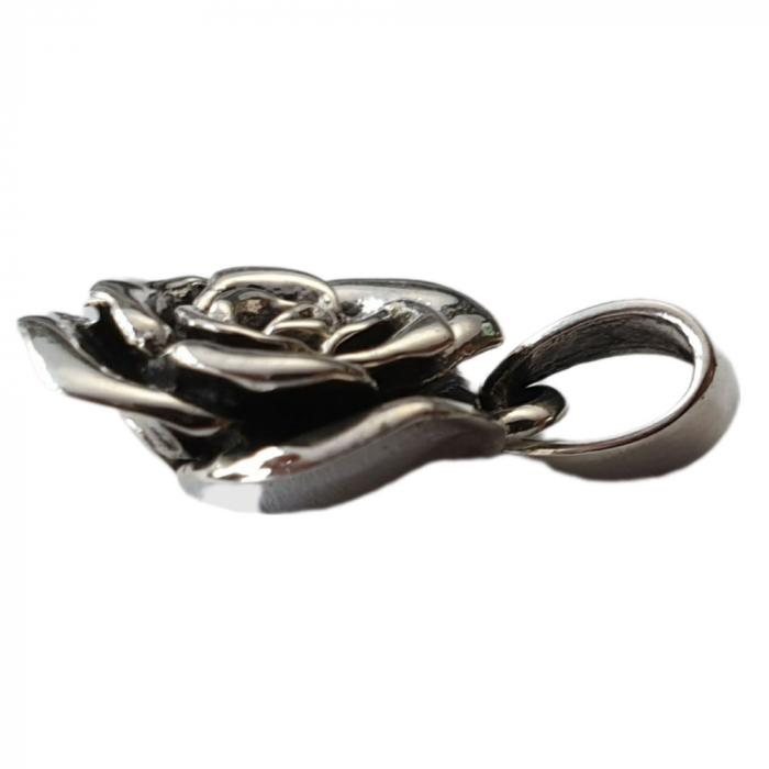 Rose Schmuck Anhänger 925er Silber  Blume 23 x 18 mm