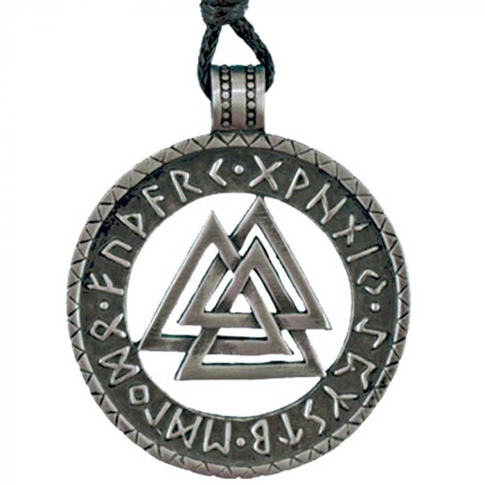 Wotansknoten Valknut Anhänger Schmuck Zinn 35mm mit Schnur