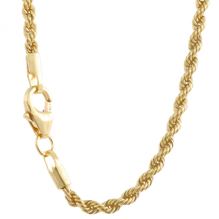 Goldkette Kordelkette hohl Halskette Breite 2,1 mm - 333-8 Karat Gold