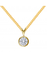 Anhänger  Zarge 333 - 8 kt Gelbgold mit Zirkonia mit massiver Goldkette