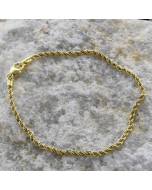 Goldkette Kordelkette Länge 19cm - Breite 2,7mm - 333-8 Karat Gold