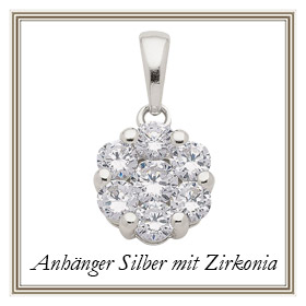 Silber Anhänger mit Zirkonia aus Silber