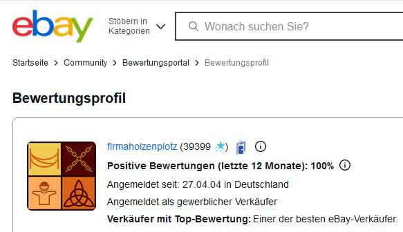 Ebay Bewertungen Firma Holzenplotz