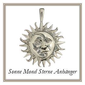 Sonne Mond und Sterne Anhänger aus Silber